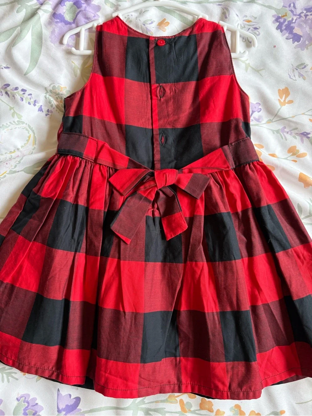Carter's Red & Black Buffalo Plaid Sleeveless Dress